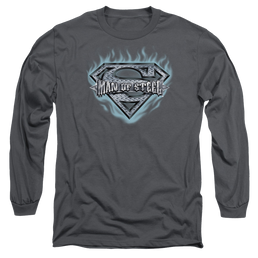 Superman Man Of Steel Shield - Men's Long Sleeve T-Shirt Men's Long Sleeve T-Shirt Superman   