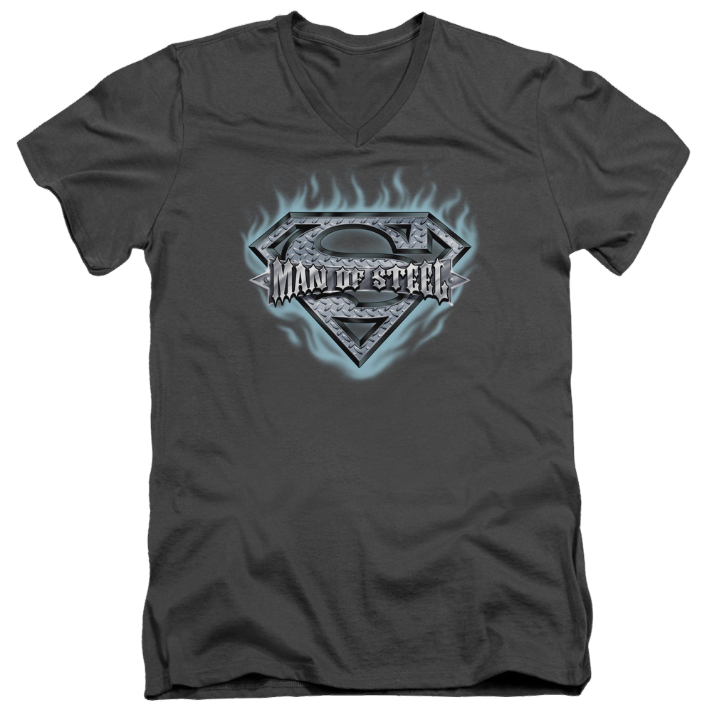 Superman Man Of Steel Shield - Men's V-Neck T-Shirt Men's V-Neck T-Shirt Superman   