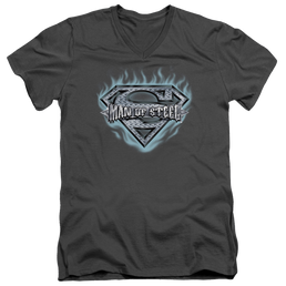Superman Man Of Steel Shield - Men's V-Neck T-Shirt Men's V-Neck T-Shirt Superman   