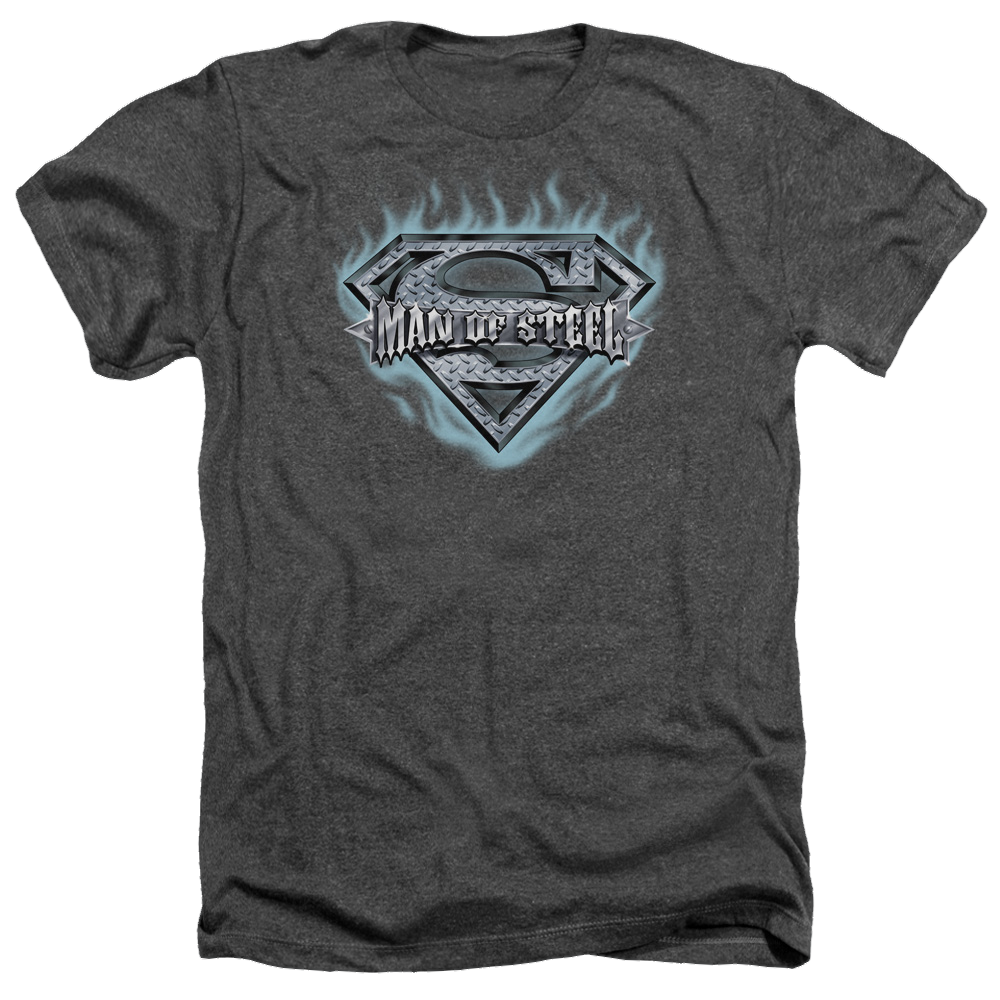 Superman Man Of Steel Shield - Men's Heather T-Shirt Men's Heather T-Shirt Superman   