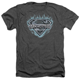 Superman Man Of Steel Shield - Men's Heather T-Shirt Men's Heather T-Shirt Superman   