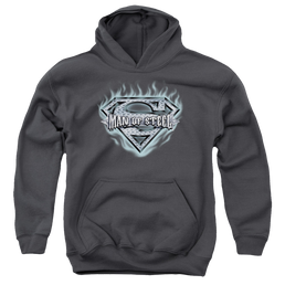 Superman Man Of Steel Shield - Youth Hoodie Youth Hoodie (Ages 8-12) Superman   