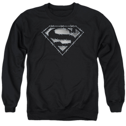 Superman Barbed Wire - Men's Crewneck Sweatshirt Men's Crewneck Sweatshirt Superman   