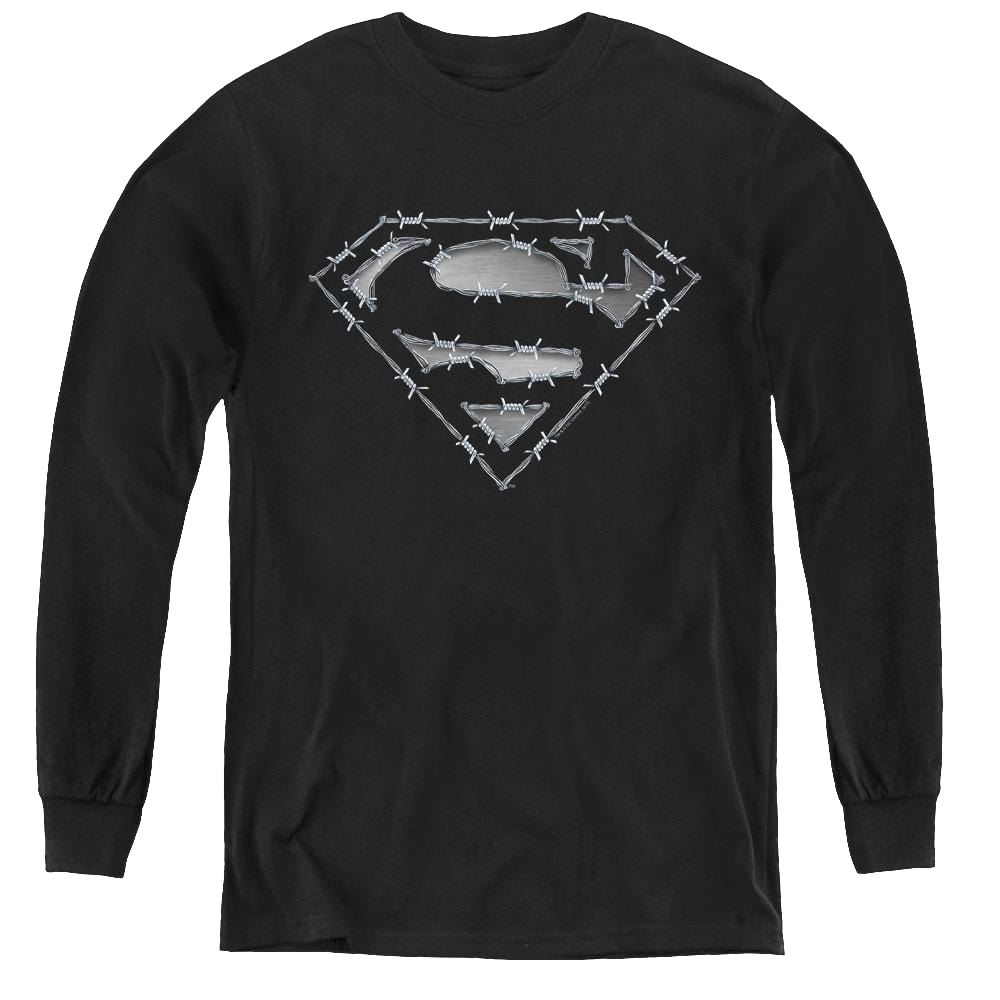 Superman Barbed Wire - Youth Long Sleeve T-Shirt Youth Long Sleeve T-Shirt Superman   