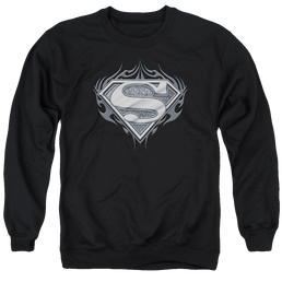 Superman Biker Metal - Men's Crewneck Sweatshirt Men's Crewneck Sweatshirt Superman   