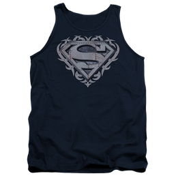 Superman Tribal Steel Shield - Men's Tank Top Men's Tank Superman   