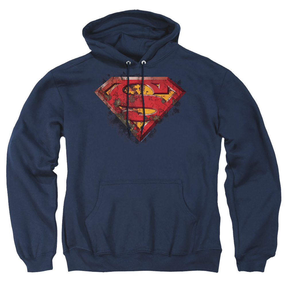 Superman Rusted Shield - Pullover Hoodie Pullover Hoodie Superman   
