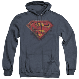 Superman Rusted Shield - Heather Pullover Hoodie Heather Pullover Hoodie Superman   