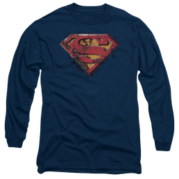 Superman Rusted Shield - Men's Long Sleeve T-Shirt Men's Long Sleeve T-Shirt Superman   
