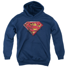 Superman Rusted Shield - Youth Hoodie Youth Hoodie (Ages 8-12) Superman   