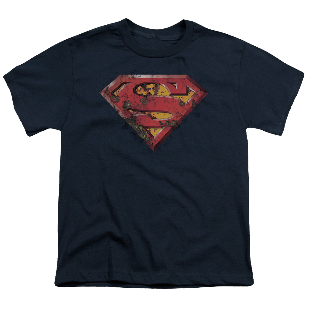 Superman Rusted Shield - Youth T-Shirt Youth T-Shirt (Ages 8-12) Superman   