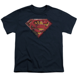 Superman Rusted Shield - Youth T-Shirt Youth T-Shirt (Ages 8-12) Superman   