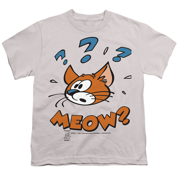Silver youth t-shirt for ages 8 to 12 with The Smurfs Azrael graphic