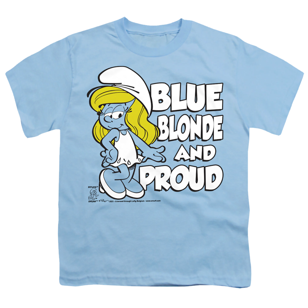 The Smurfs Blue, Blonde And Proud - Youth T-Shirt Youth T-Shirt (Ages 8-12) The Smurfs   