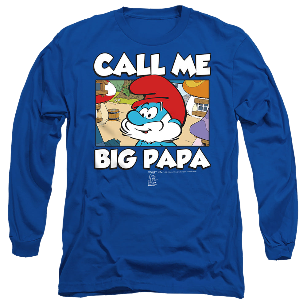 The Smurfs Call Me Big Papa - Men's Long Sleeve T-Shirt Men's Long Sleeve T-Shirt The Smurfs   