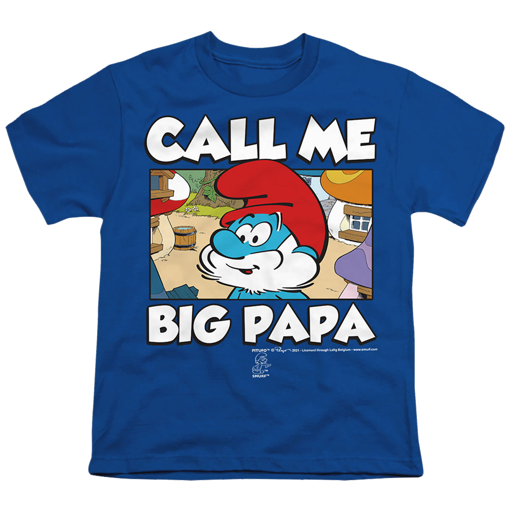 The Smurfs Call Me Big Papa - Youth T-Shirt Youth T-Shirt (Ages 8-12) The Smurfs   