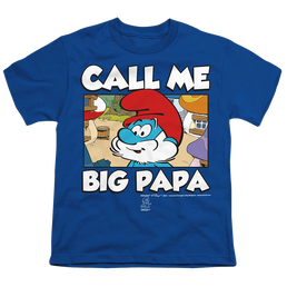 The Smurfs Call Me Big Papa - Youth T-Shirt Youth T-Shirt (Ages 8-12) The Smurfs   