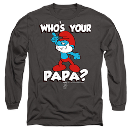 The Smurfs Who'S Your Papa? - Men's Long Sleeve T-Shirt Men's Long Sleeve T-Shirt The Smurfs   
