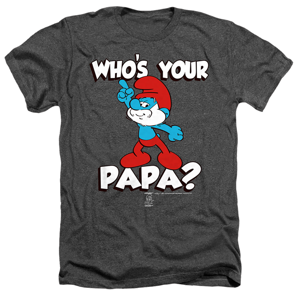 The Smurfs Who'S Your Papa? - Men's Heather T-Shirt Men's Heather T-Shirt The Smurfs   