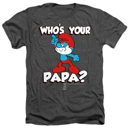 The Smurfs Who'S Your Papa? - Men's Heather T-Shirt Men's Heather T-Shirt The Smurfs   