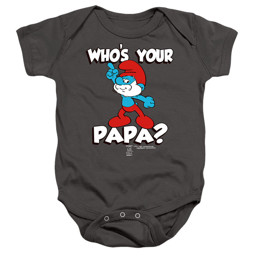 The Smurfs Who'S Your Papa? - Baby Bodysuit Baby Bodysuit The Smurfs   