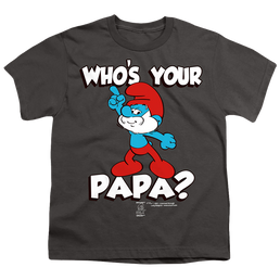 The Smurfs Who'S Your Papa? - Youth T-Shirt Youth T-Shirt (Ages 8-12) The Smurfs   