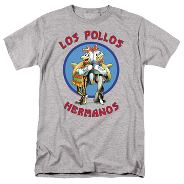 Athletic heather men's regular fit t-shirt with Breaking Bad Los Pollos Hermanos graphic