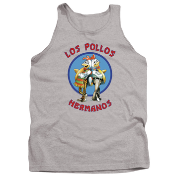 Athletic heather men's tank with Breaking Bad Los Pollos Hermanos graphic