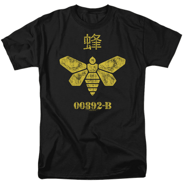Black men's regular fit t-shirt with Breaking Bad Methylamine Barrel Bee graphic