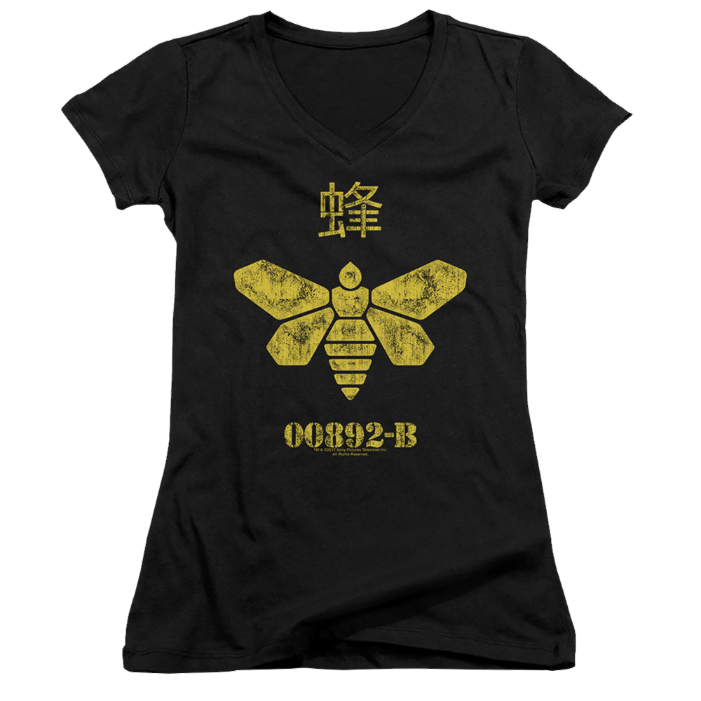 Breaking Bad Methylamine Barrel Bee - Juniors V-Neck T-Shirt Juniors V-Neck T-Shirt Breaking Bad   