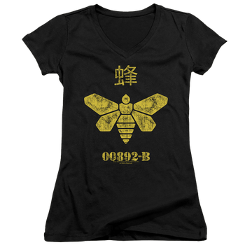 Breaking Bad Methylamine Barrel Bee - Juniors V-Neck T-Shirt Juniors V-Neck T-Shirt Breaking Bad   