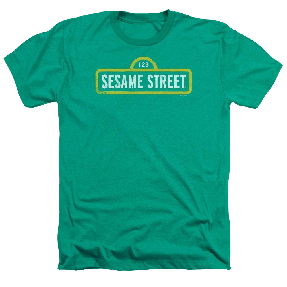 Sesame Street Rough Logo Men's Heather T-Shirt Men's Heather T-Shirt Sesame Street   