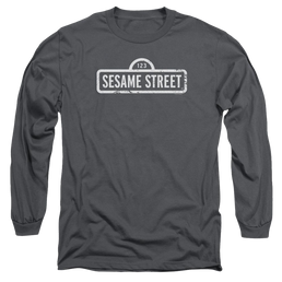 Sesame Street One Color Logo Men's Long Sleeve T-Shirt Men's Long Sleeve T-Shirt Sesame Street   
