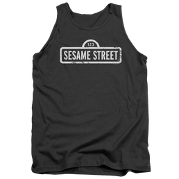Sesame Street One Color Logo Men's Tank Men's Tank Sesame Street   