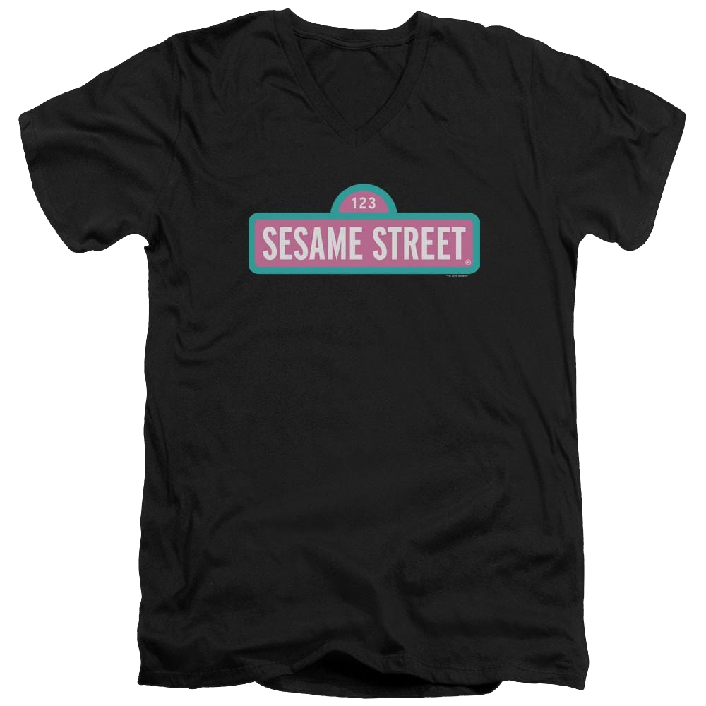 Sesame Street Alt Logo Men's V-Neck T-Shirt Men's V-Neck T-Shirt Sesame Street   