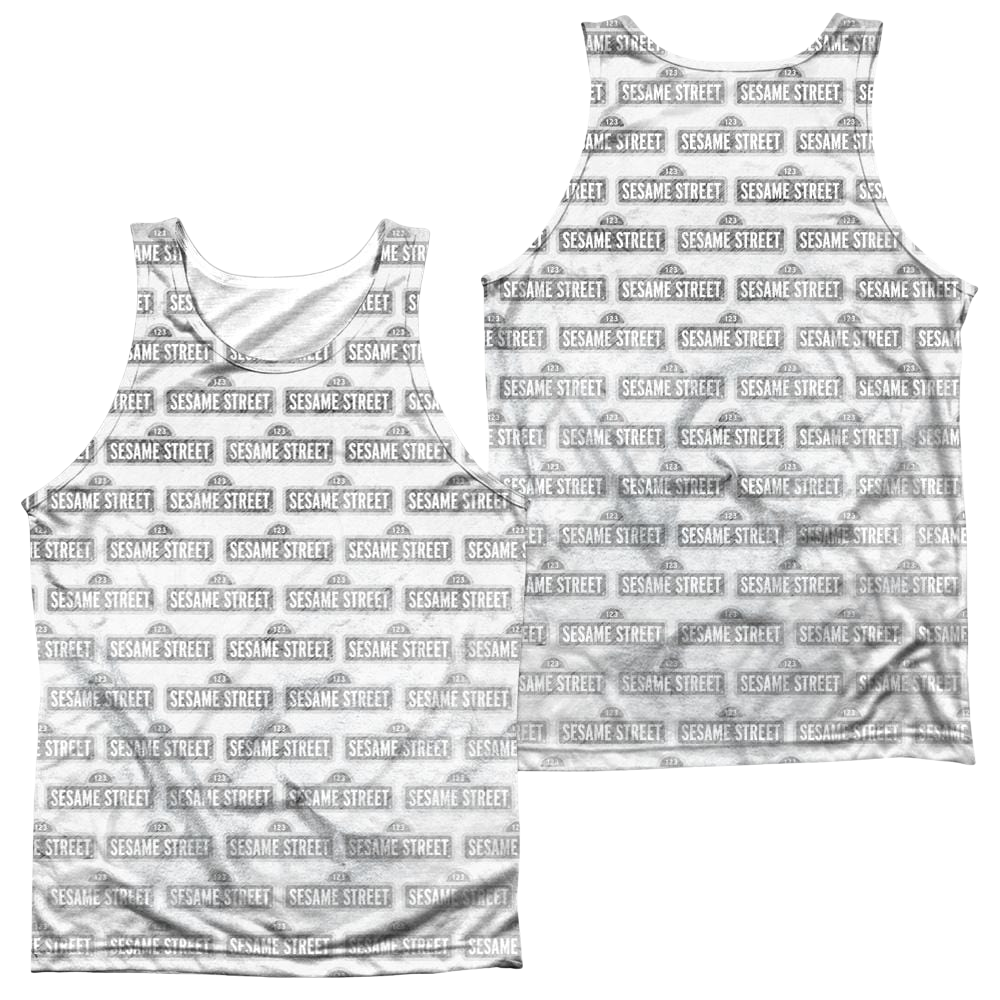 Sesame Street Bw Pattern Men's All Over Print Tank Men's All Over Print Tank Sesame Street   