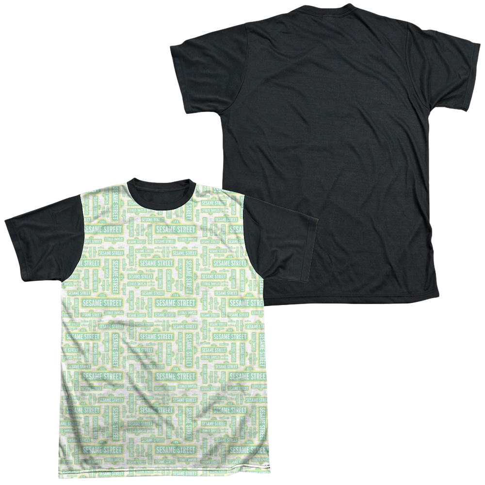 Sesame Street Puzzle Pattern Men's Black Back T-Shirt Men's Black Back T-Shirt Sesame Street   