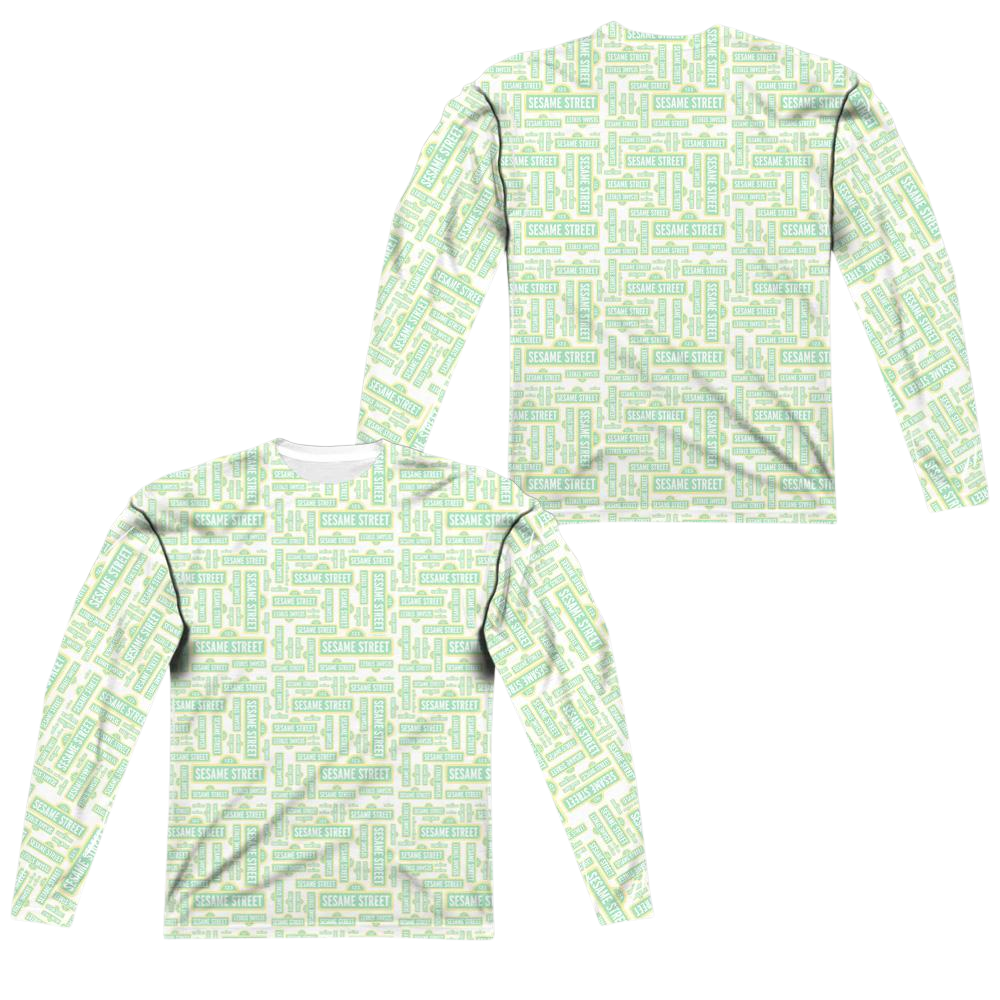 Sesame Street Puzzle Pattern Men's All-Over Print T-Shirt Men's All-Over Print Long Sleeve Sesame Street   