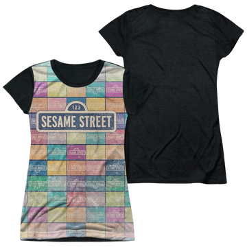 Sesame Street Color Block Juniors Black Back T-Shirt Juniors Black Back T-Shirt Sesame Street   