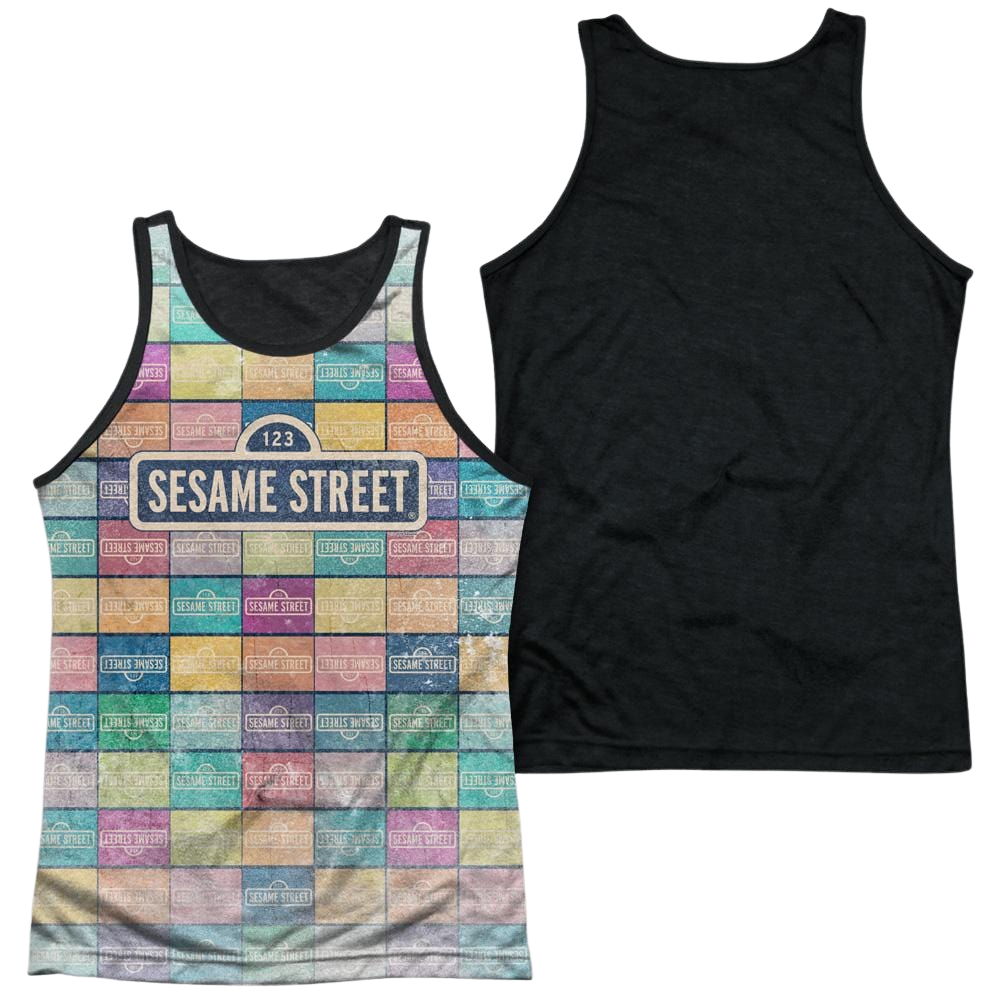 Sesame Street Color Block Men's Black Back Tank Men's Black Back Tank Sesame Street   