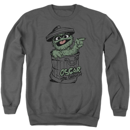 Sesame Street Early Grouch Men's Crewneck Sweatshirt Men's Crewneck Sweatshirt Sesame Street   