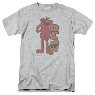 Athletic heather men's regular fit t-shirt with Sesame Street Vintage Elmo graphic