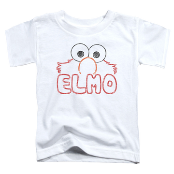 White toddler t-shirt with Sesame Street Elmo Letters graphic