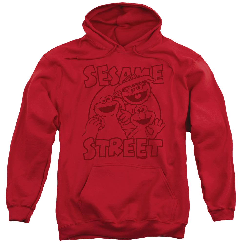 Sesame Street Group Crunch Pullover Hoodie Pullover Hoodie Sesame Street   