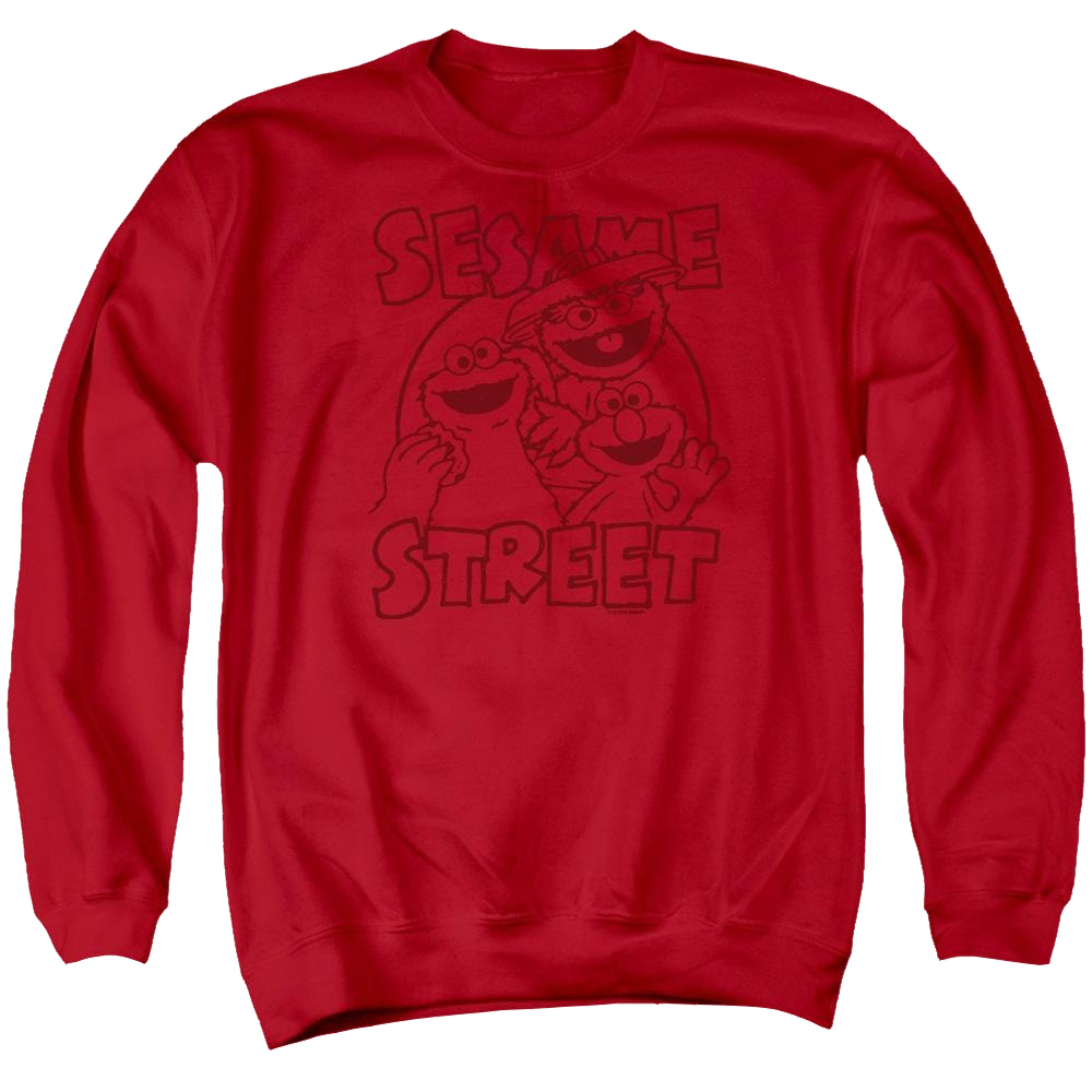 Sesame Street Group Crunch Men's Crewneck Sweatshirt Men's Crewneck Sweatshirt Sesame Street   