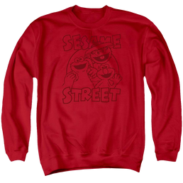 Sesame Street Group Crunch Men's Crewneck Sweatshirt Men's Crewneck Sweatshirt Sesame Street   