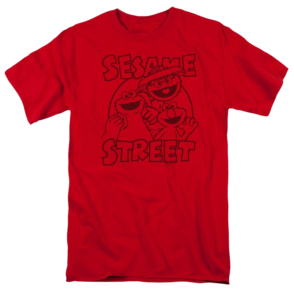 Sesame Street Group Crunch Men's Regular Fit T-Shirt Men's Regular Fit T-Shirt Sesame Street   