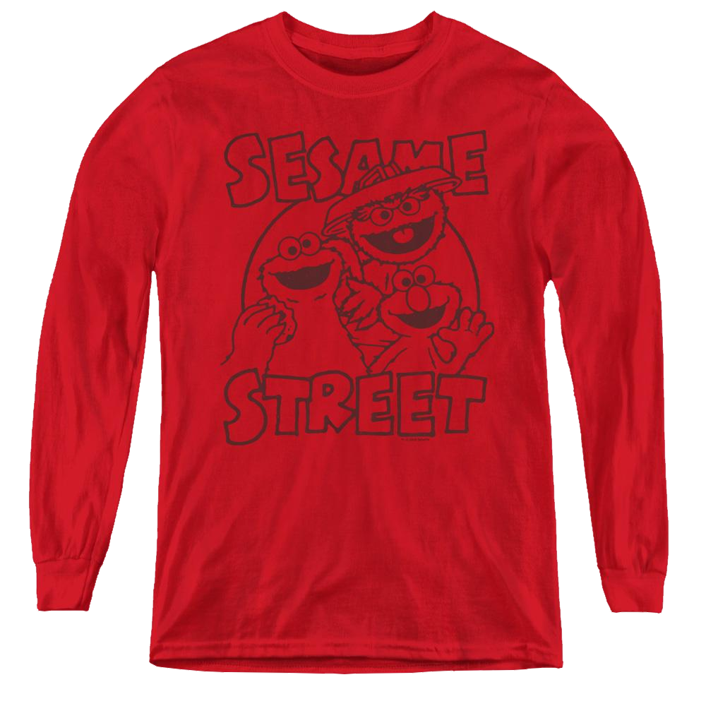 Sesame Street Group Crunch - Youth Long Sleeve T-Shirt Youth Long Sleeve T-Shirt Sesame Street   