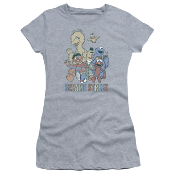 Sesame Street Colorful Group Juniors T-Shirt Juniors T-Shirt Sesame Street   