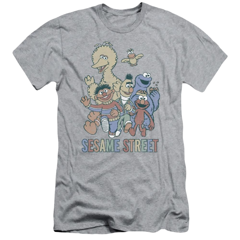 Sesame Street Colorful Group Men's Slim Fit T-Shirt Men's Slim Fit T-Shirt Sesame Street   